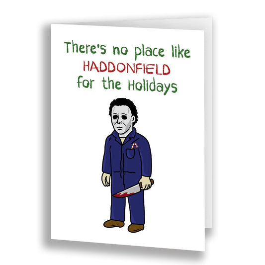 Halloween Michael Myers Christmas Holiday Greeting Card