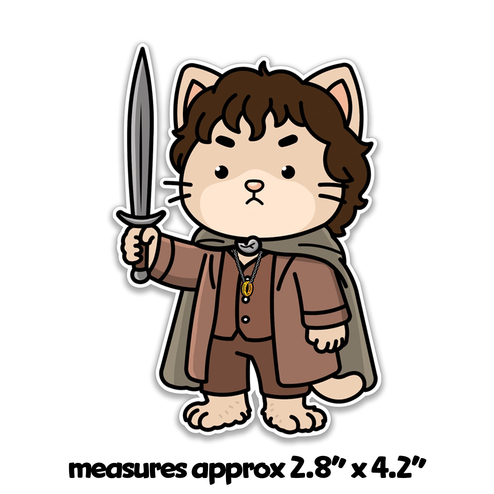Lord of the rings, Frodo Baggins cat sticker