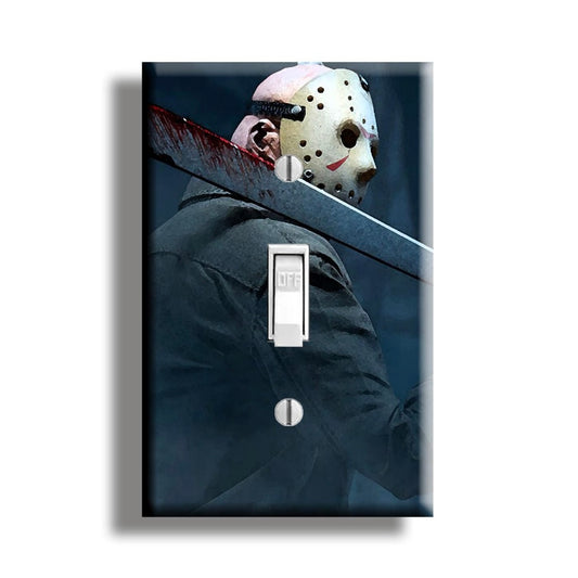 Jason Voorhees Friday the 13th Horror Film themed Light Switch Cover Plate Wall Decor