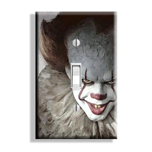 IT Pennywise Evil Killer Clown Movie Light Switch Wall Plate Cover Decor