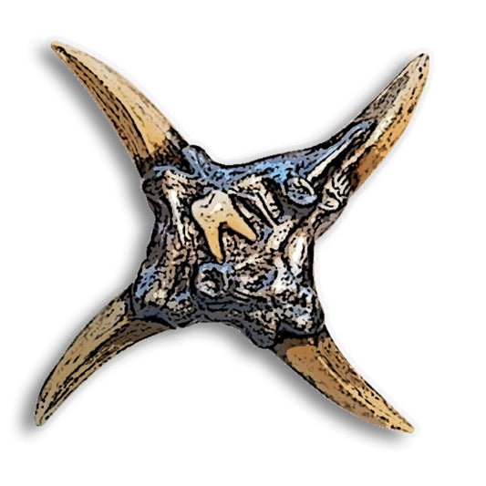 Jeepers Creepers Bone Tooth Throwing Star Vinyl Decal Sticker