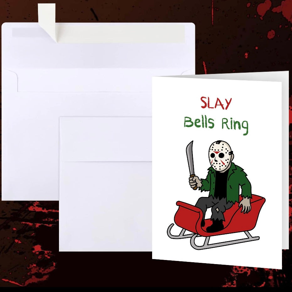Friday the 13th Jason Voorhees Christmas Holiday Greeting Card