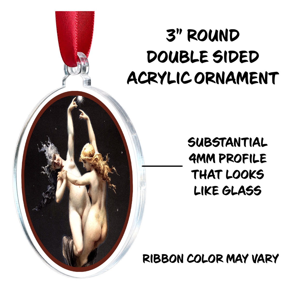 Twin Stars Mythical Nymph Celestial Holiday Ornament Medallion Hanging Charm