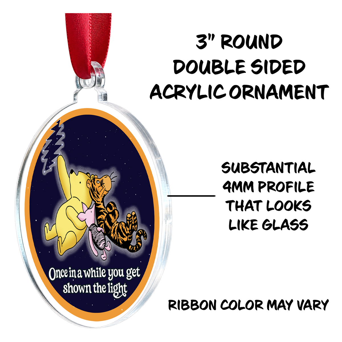 Winnie the Pooh Grateful Dead Christmas Ornament Classic Children's Book Bear Music Fan