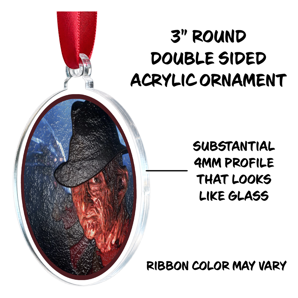 Nightmare on Elm Street Freddy Krueger Horror Movie Holiday Ornament Medallion Hanging Charm