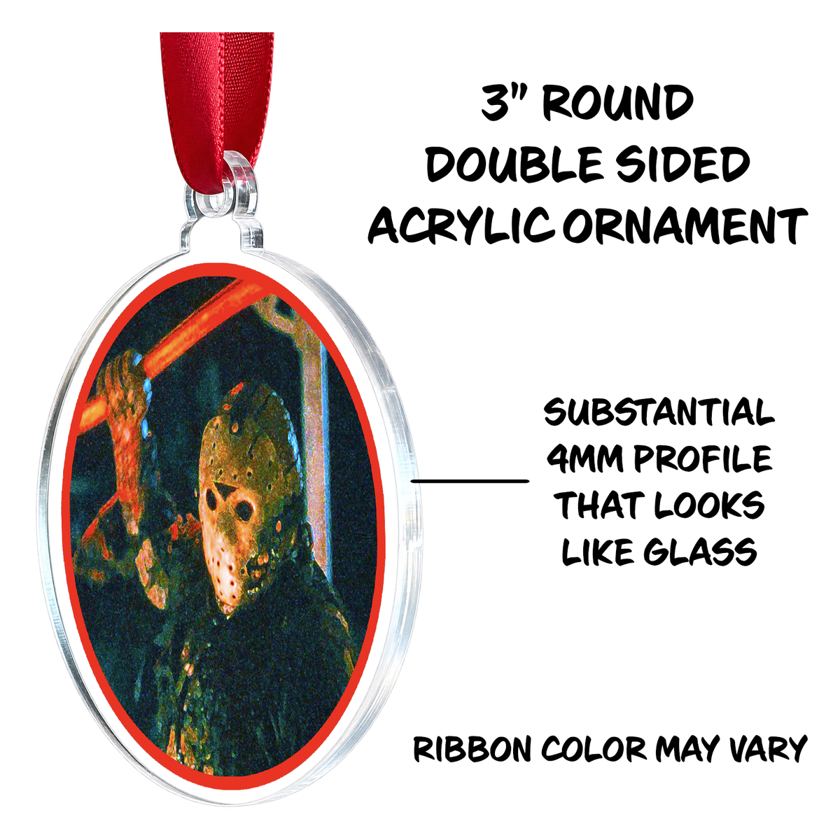 Friday the 13th Jason Voorhees Horror Movie Decor Holiday Ornament Medallion