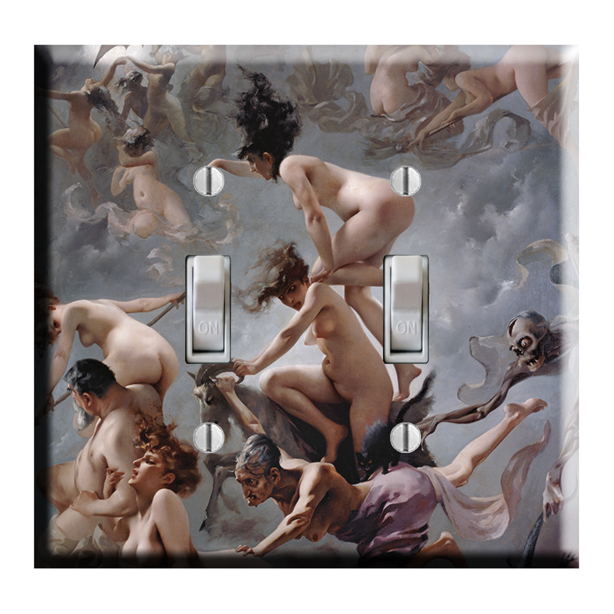 Witches Going to Their Sabbath DOUBLE Toggle Light Switch Plate Cover