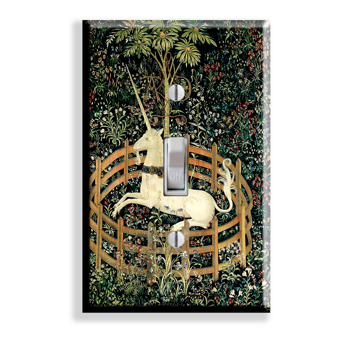 The Hunt of the Unicorn Medieval Tapestry Light Switch Plate Cover Gothic Decor