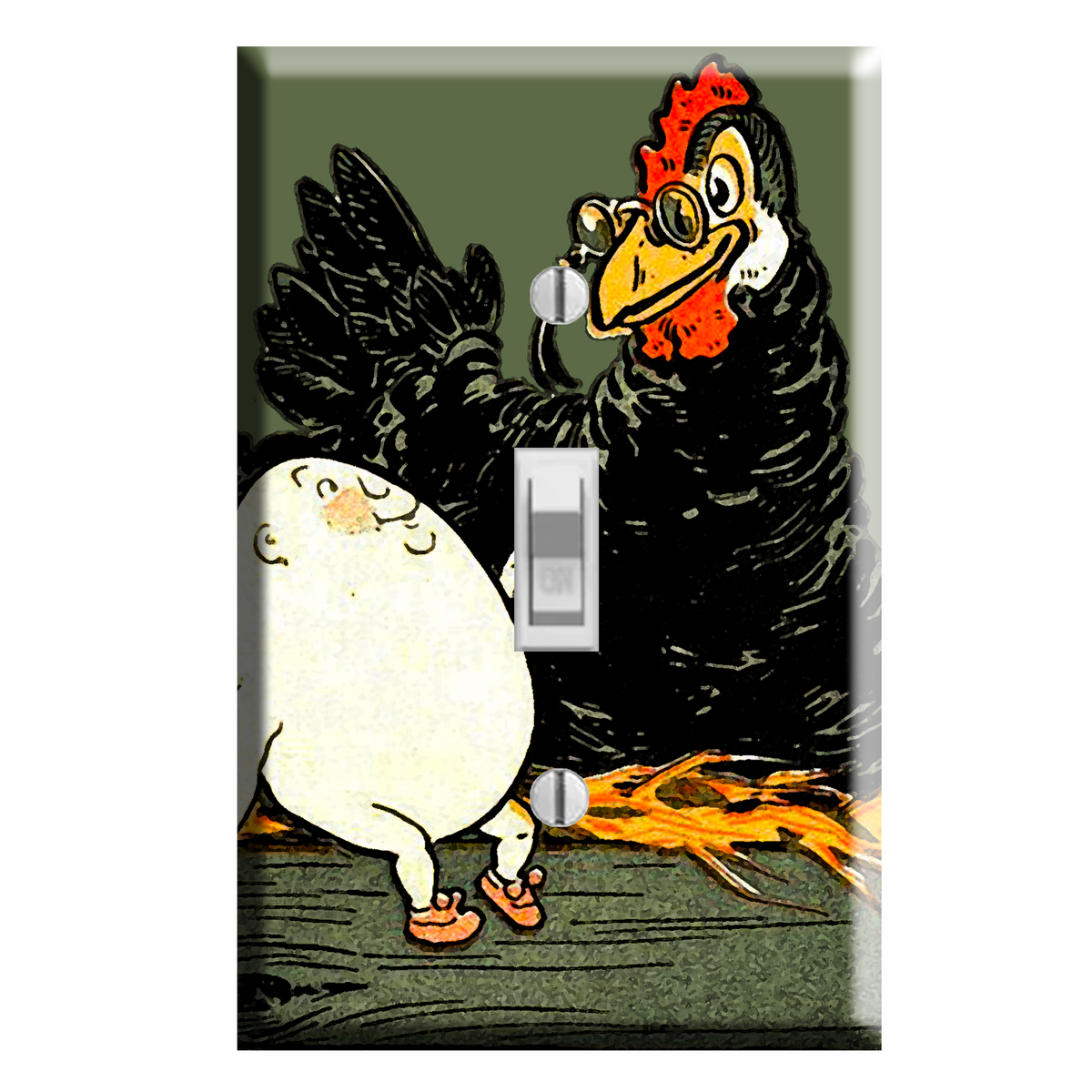 Humpty Dumpty Hen Children's Book Baby Nursery Art Light Switch Plate Cover Decor