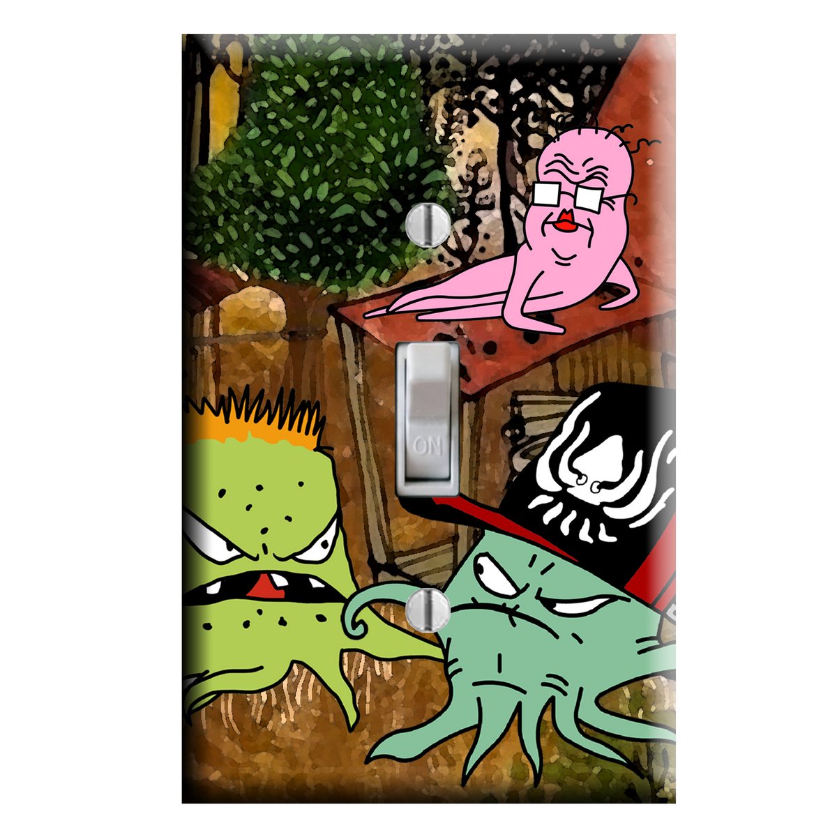 Squidbillies Blue Ridge Mud Squids Art Light Switch Plate Cover