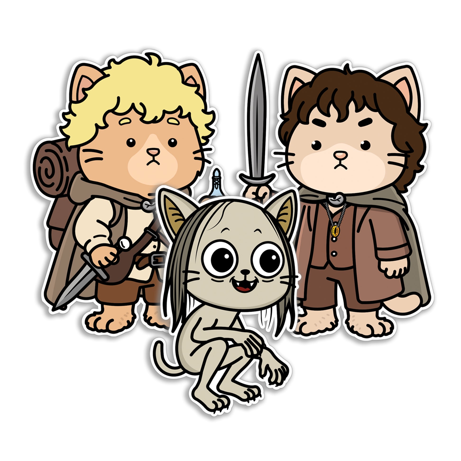 Lord of the rings, cat stickers