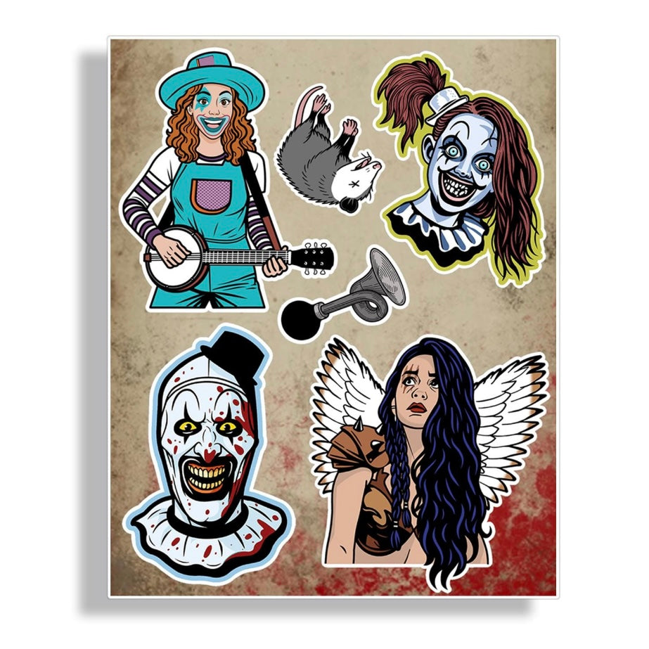 Terrifier Art the Clown Vinyl Decal Sticker Sheet