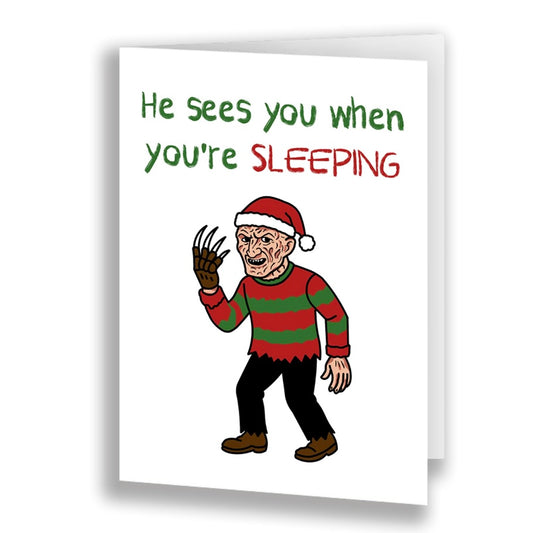 Nightmare on Elm Street Freddy Krueger Christmas Holiday Greeting Card