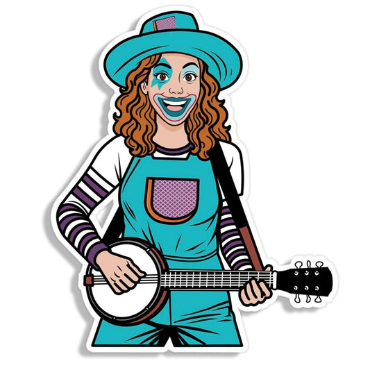 Terrifier Clown Cafe Banjo Blue Vinyl Decal Sticker