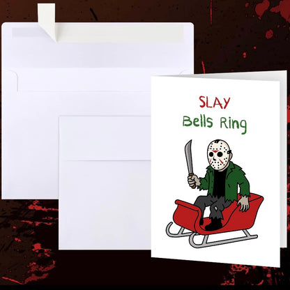 Friday the 13th Jason Voorhees Christmas Holiday Greeting Card