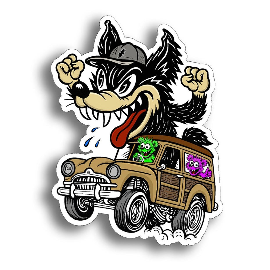 Grateful Dead Sugar Magnolias Wolfie Willy Jeep Vinyl Decal Sticker