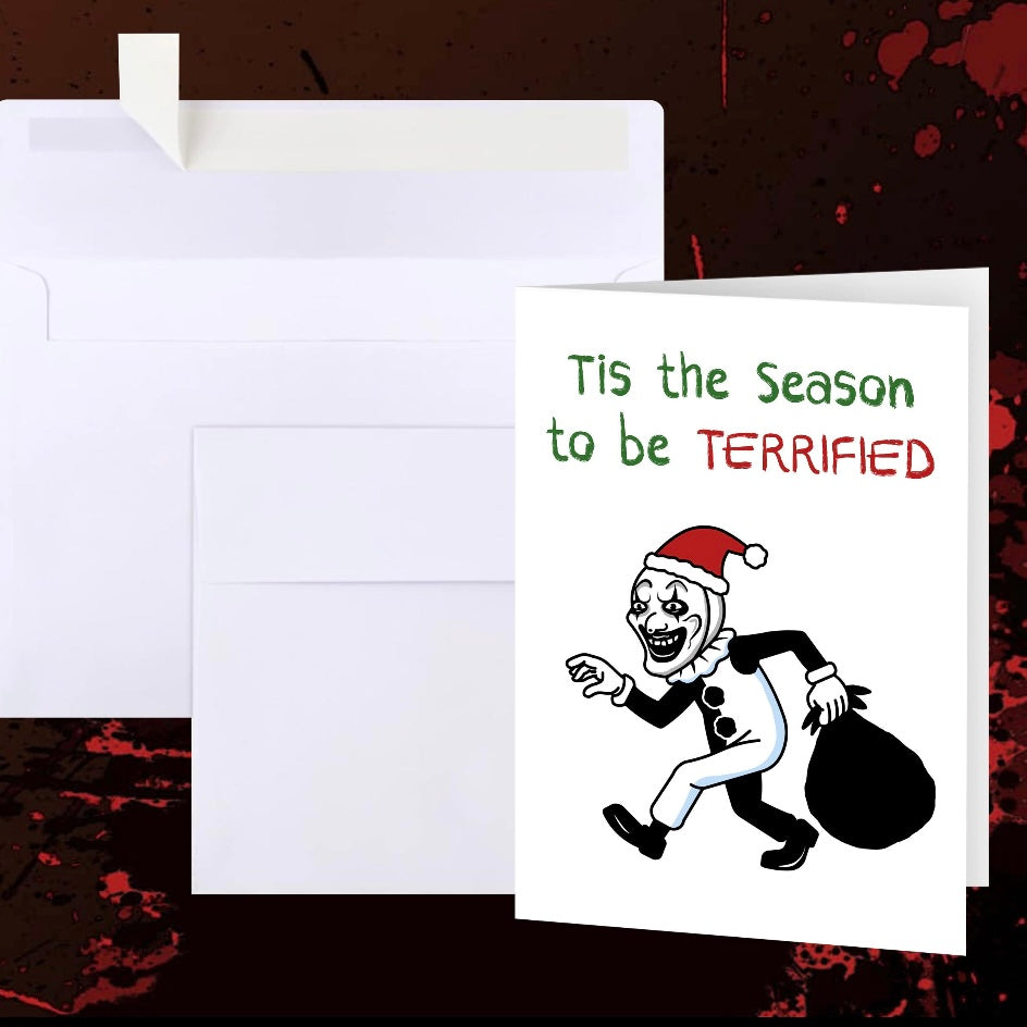 Terrifier Art the Clown Christmas Holiday Greeting Card