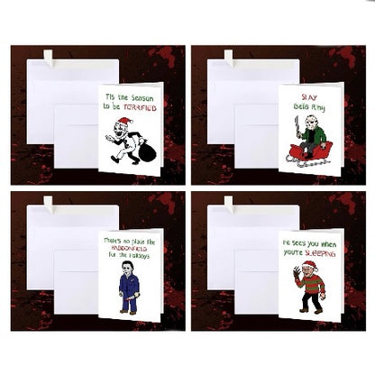 Horror Movie Icons Christmas Greeting Cards