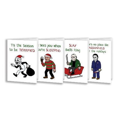 Horror Movie Icons Christmas Greeting Cards
