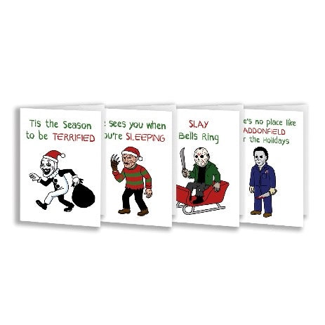 Horror Movie Icons Christmas Greeting Cards