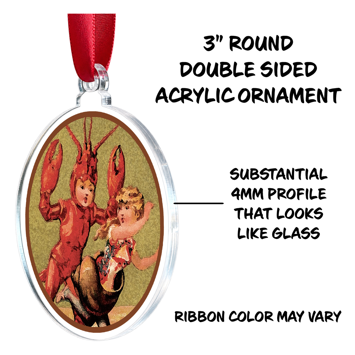 Lobster Boy Meets Escargot Girl Coastal Beach Home Holiday Ornament Hanging Charm Decor