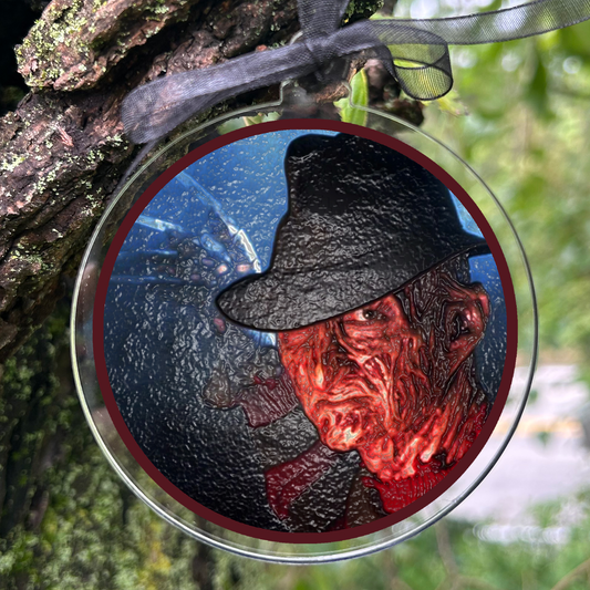 Nightmare on Elm Street Freddy Krueger Horror Movie Holiday Ornament Medallion Hanging Charm