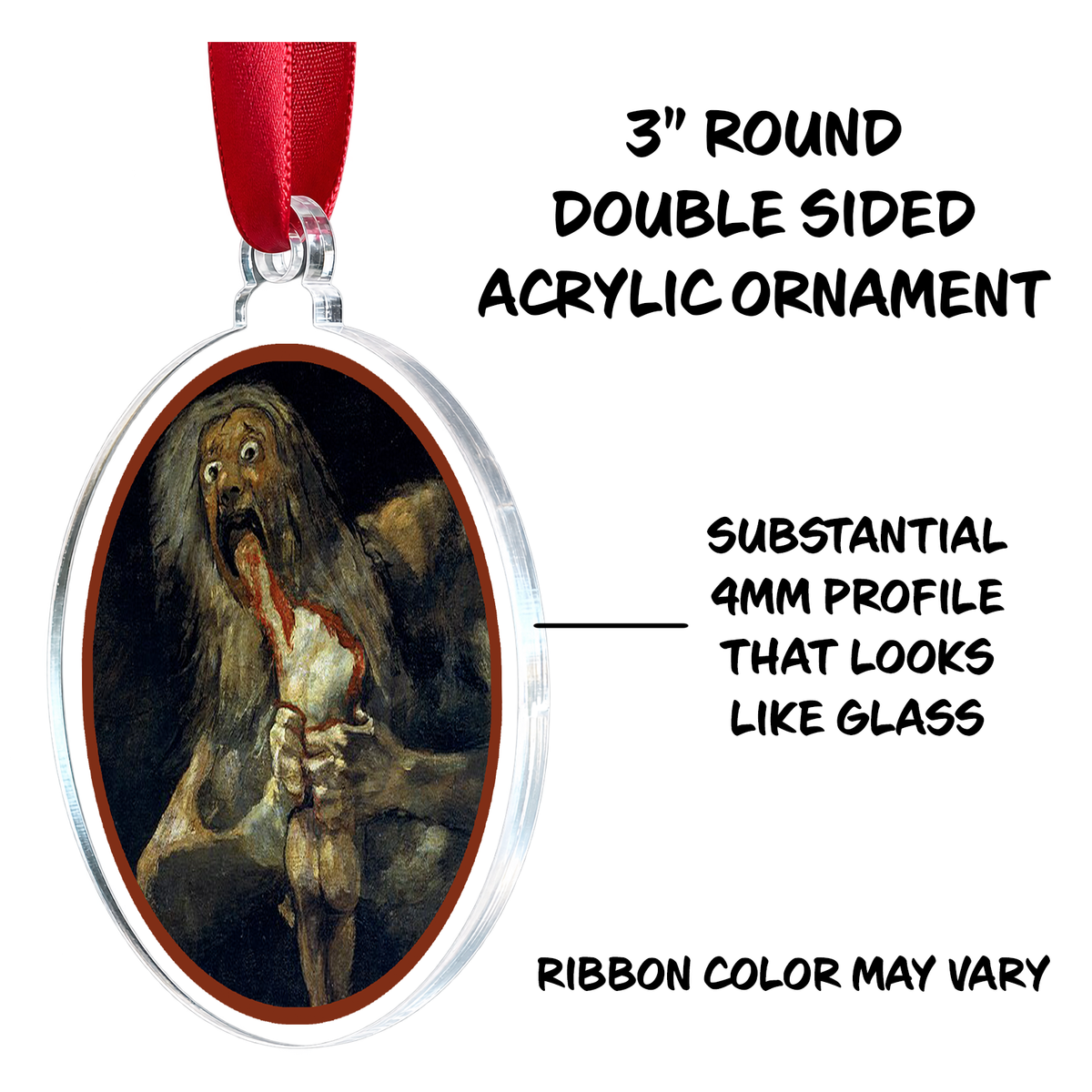 Saturn Devouring His Son Light Holiday Ornament Medallion Hanging Charm