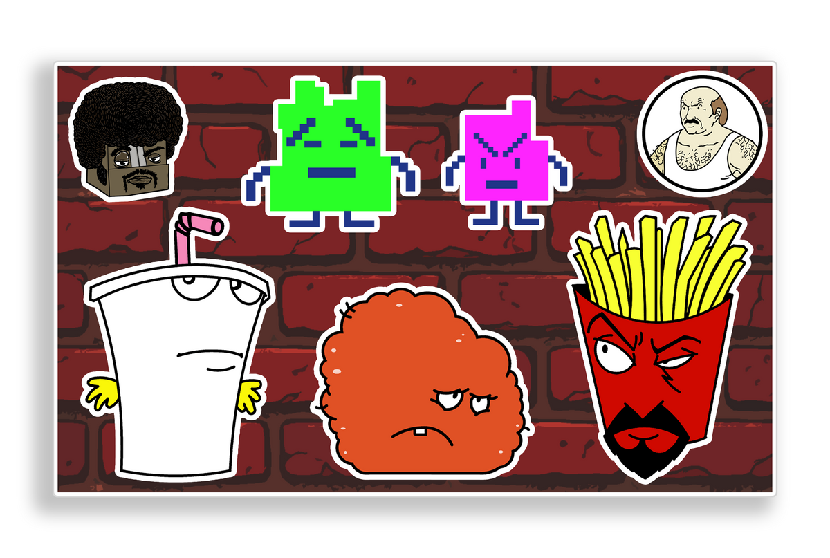 ATHF Aqua Teen Hunger Force Fast Food Adult Cartoon Vinyl Decal Sticker Sheet