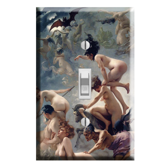 The Vision of Faust Witches Going to Their Sabbath Light Switch Plate Cover Gothic Decor