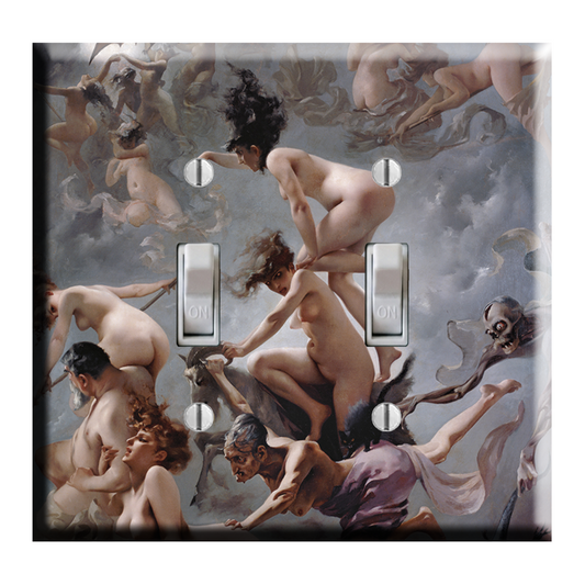 Witches Going to Their Sabbath DOUBLE Toggle Light Switch Plate Cover