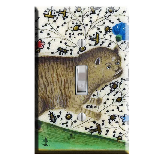 Quirky Funny Medieval Kitty Middle Age Cat Decor Light Switch Plate Cover
