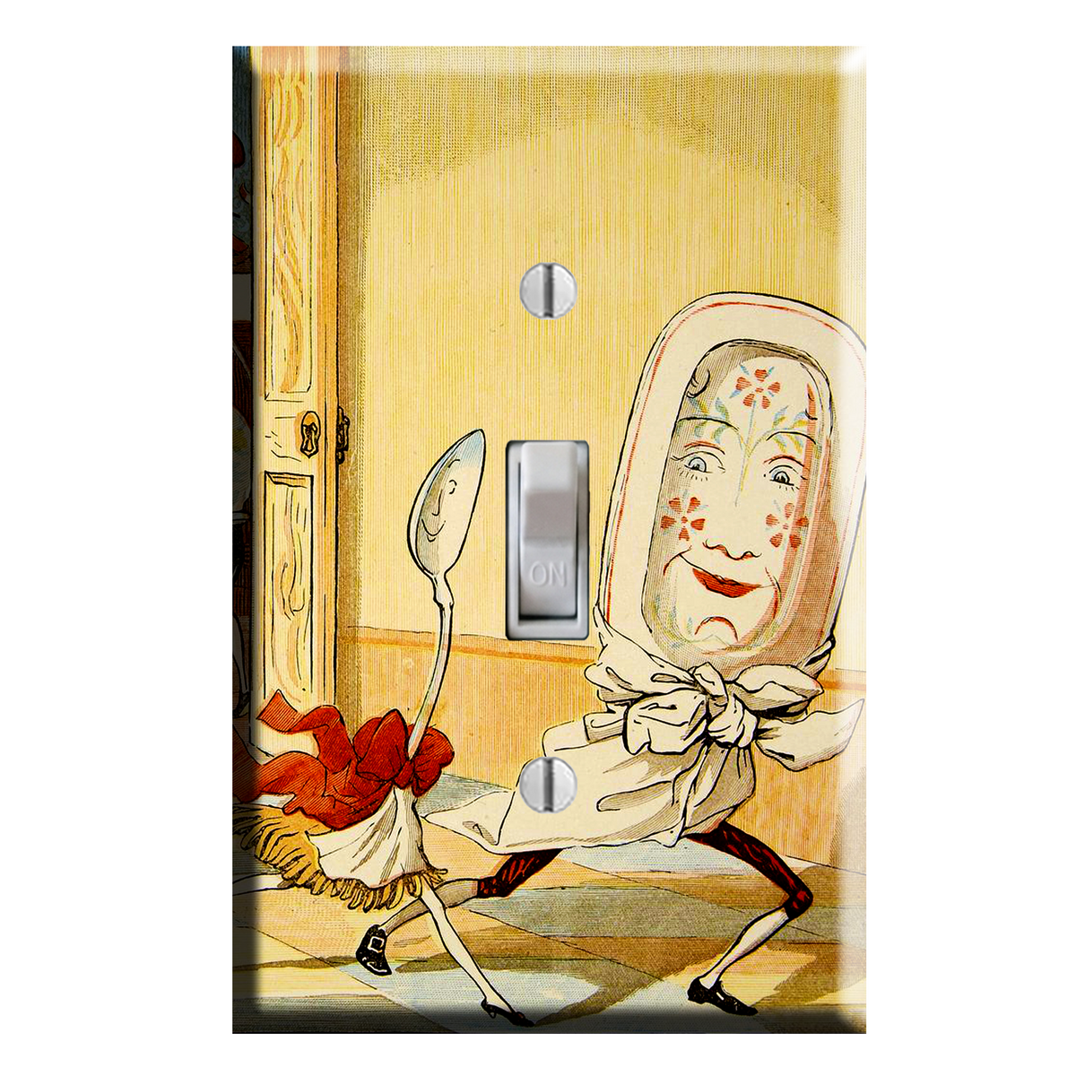 Hey Diddle Diddle Plate Spoon Children Nursery Storybook Decor Light Switch Plate Cover Decor