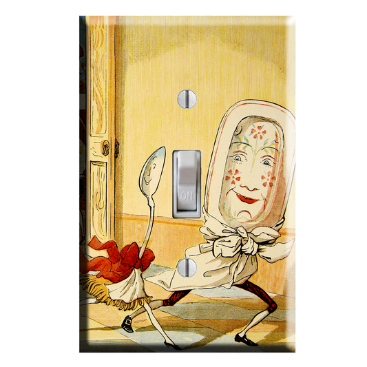 Hey Diddle Diddle Plate Spoon Children Nursery Storybook Decor Light Switch Plate Cover Decor