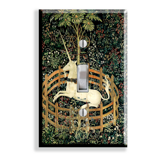 The Hunt of the Unicorn Medieval Tapestry Light Switch Plate Cover Gothic Decor