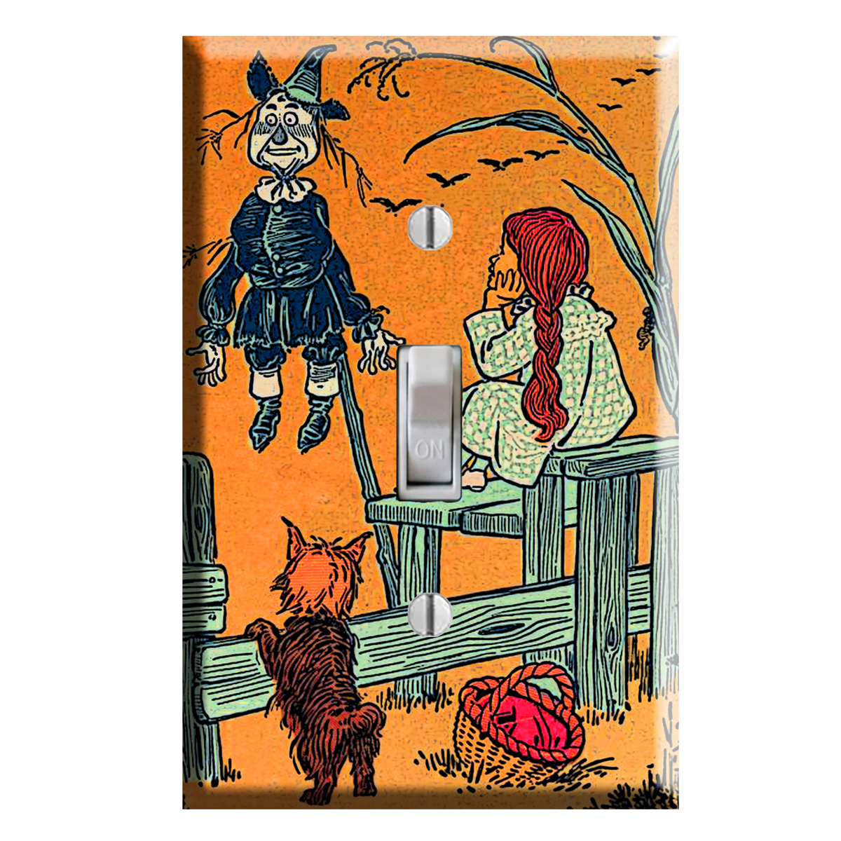 Wizard of Oz Scarecrow Dorothy Toto Art Light Switch Plate Cover Decor