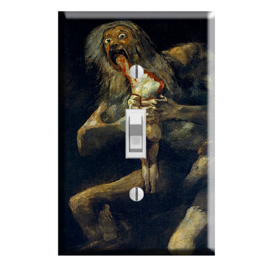 light switch cover featuring Saturn Devouring His Son imagery 