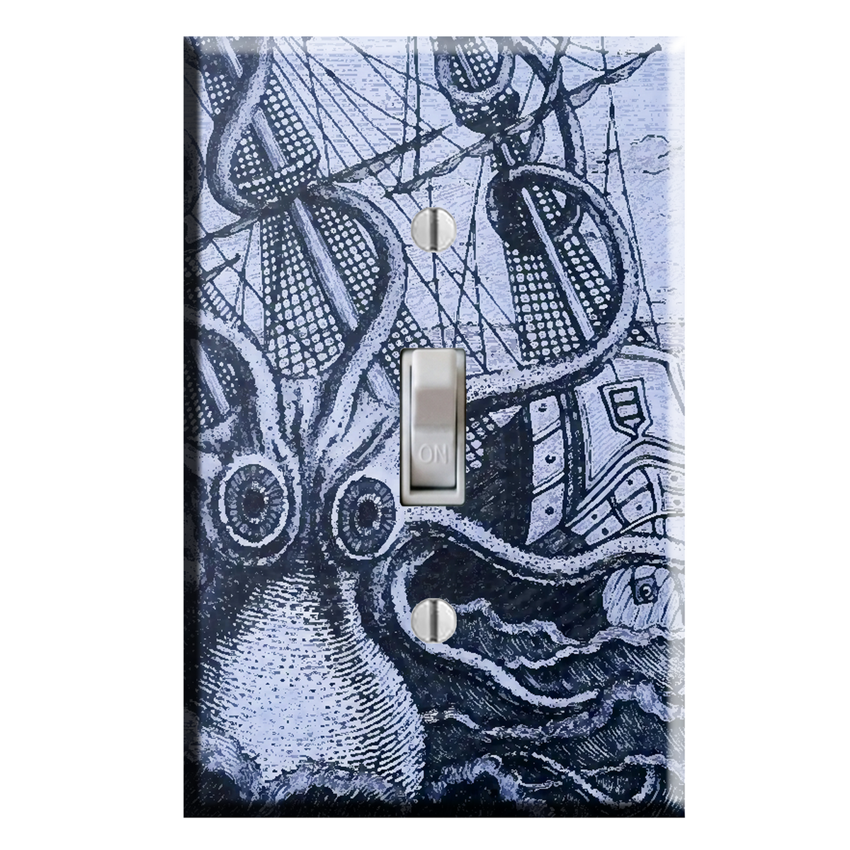 Giant Octopus Sea Monster Sailor Art Light Switch Plate Cover Nautical Coastal Decor