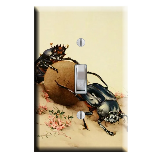 The Sacred Beetle Vintage Insect Dung Beetle Light Switch Plate Cover Nature Decor