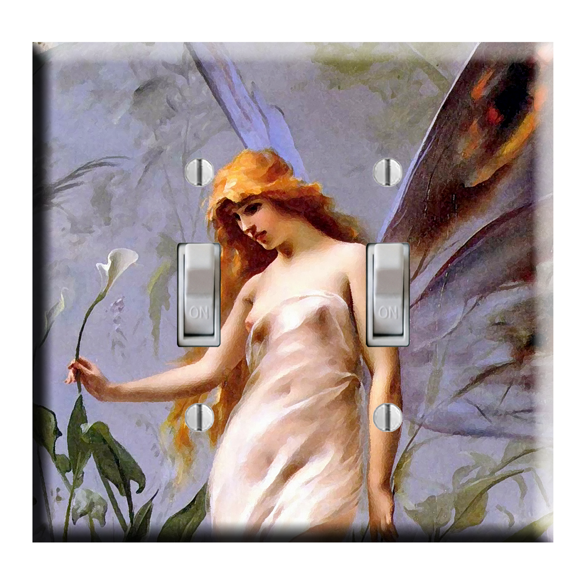 The Lily Fairy Double Fantasy DOUBLE Toggle Light Switch Plate Cover