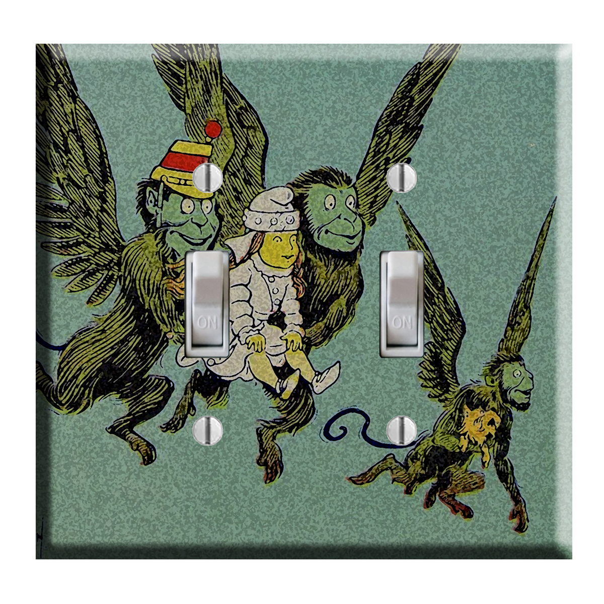 Wizard of Oz The Winged Monkeys Art DOUBLE Light Switch Plate Cover