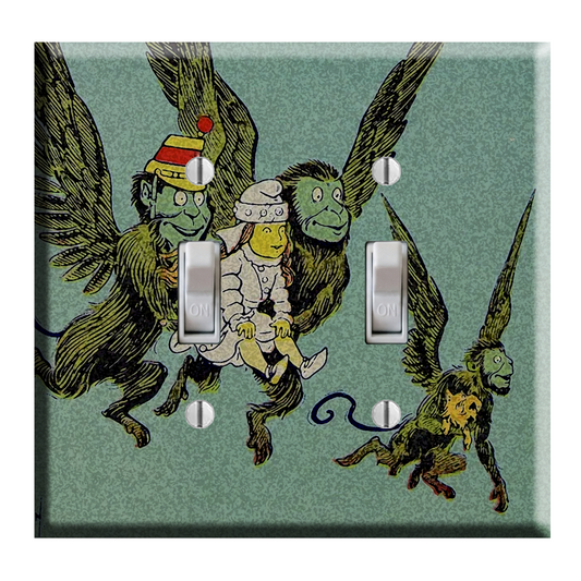 Wizard of Oz The Winged Monkeys Art DOUBLE Light Switch Plate Cover
