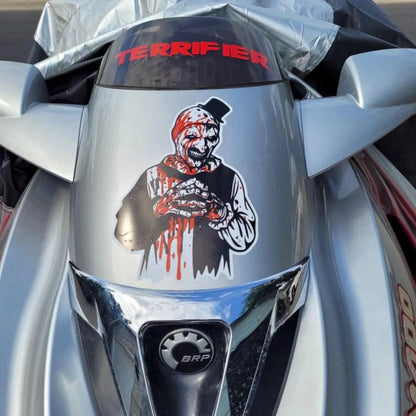 Terrifier Art the Clown Bold Black and White Vinyl Decal Sticker
