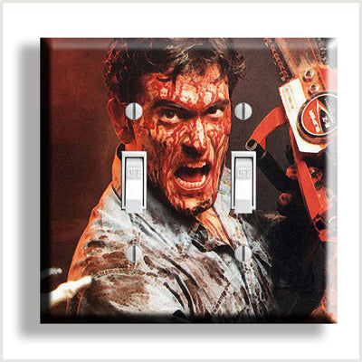 Evil Dead double light switch cover horror wall plate, spooky home décor for horror fans