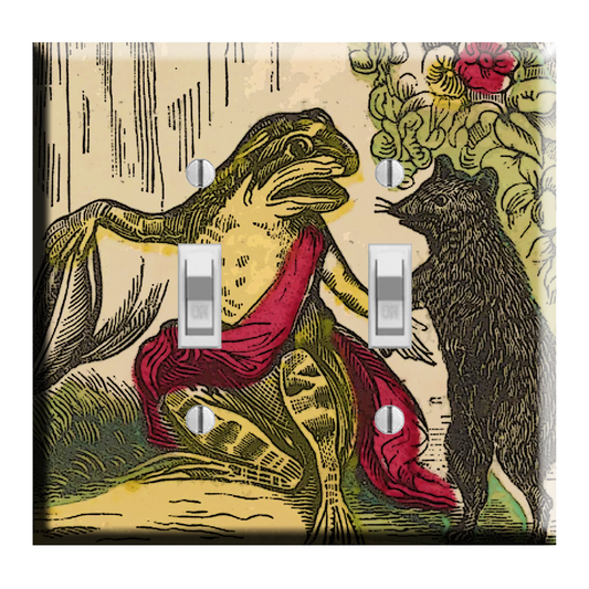 The Little Frog and Pretty Mouse Light Switch Plate Cover Cottage Decor
