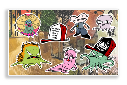 Squidbillies Blue Ridge Mud Squids Adult Cartoon Vinyl Decal Sticker Sheet
