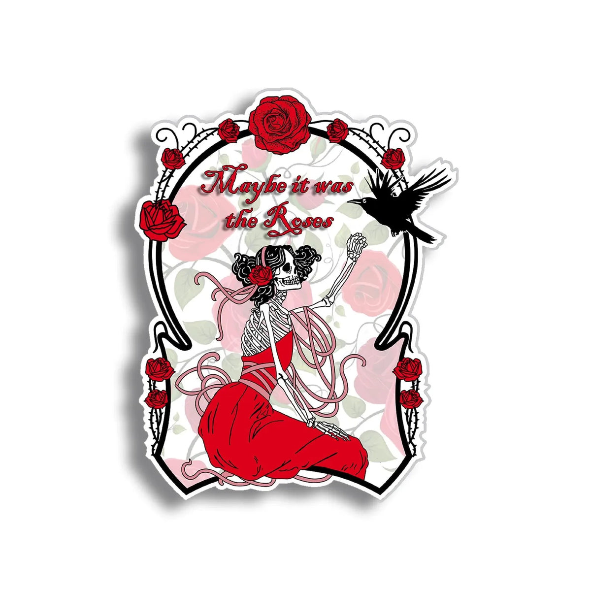 Grateful Dead Roses Skeleton Crow Vinyl Decal Sticker