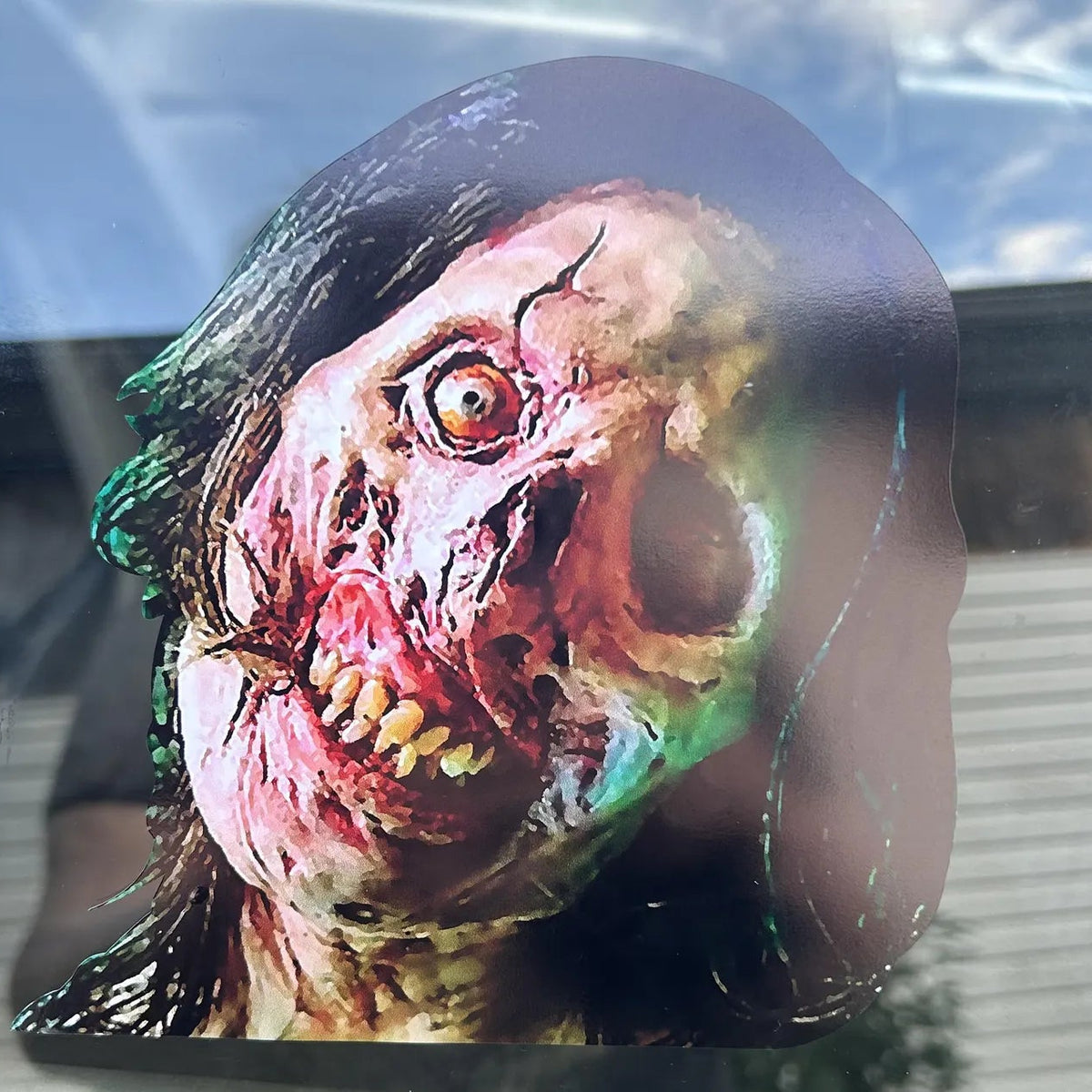 A die-cut vinyl sticker featuring Terrifier's Victoria Heyes